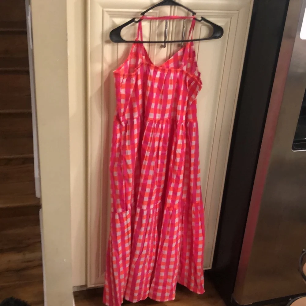 NEW SZ Blockprints X J Crew Tiered Dress 👗 in Gingham - Picture 11 of 14